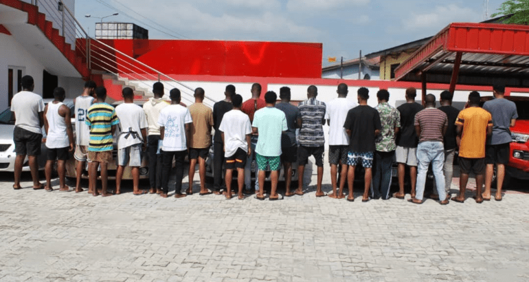 EFCC sweeps Port Harcourt of ‘yahooboys’ Arrests 40, recovers posh cars, laptops
