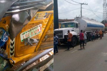 2 Crushed To Death, Pregnant Women, Children Rescued In Yet Another Tanker, Commercial Vehicles Accident In Lagos